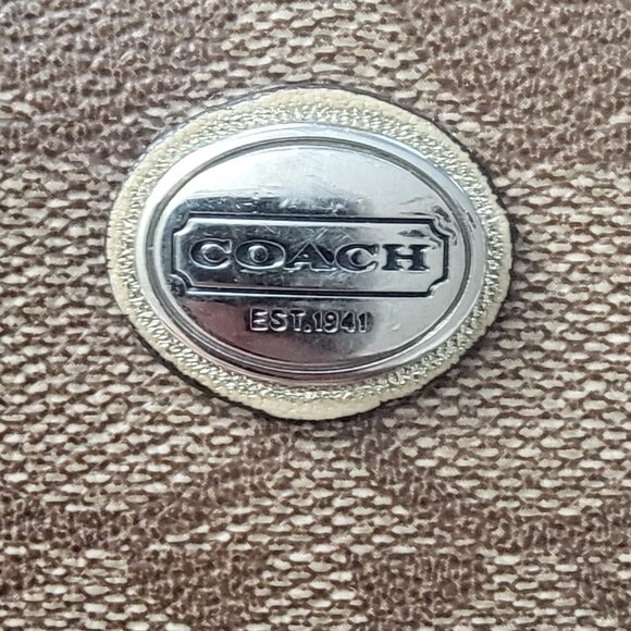 Coach Peyton Signature Slim Zip Wallet - Khaki /Gold - Picture 2 of 13